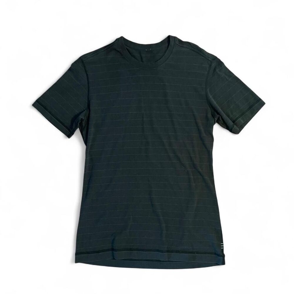 Lululemon 5 Year Basic Tee Men's L Charcoal Navy Pinstripe